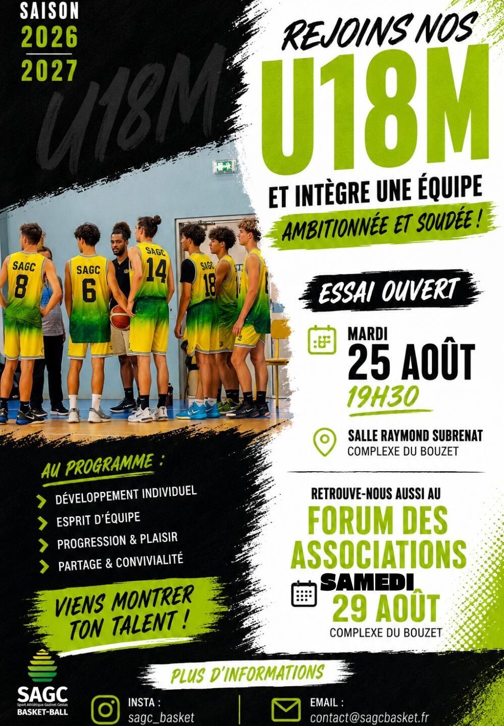 Recrutement club de basket de Cestas